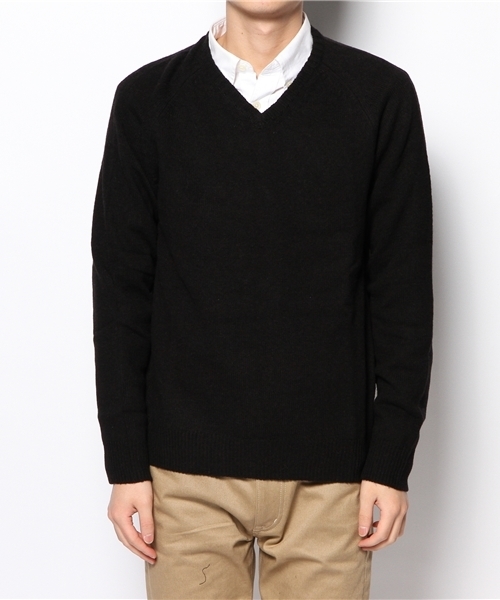 SENSE OF PLACE by URBAN RESEARCH（センスオブプレイスバイアーバンリサーチ）の「ラムVネック（ニット/セーター・メンズ・ブルー/レッド/ゴールド/ブラック/チャコール/グリーン・38/40）」の12枚目の写真