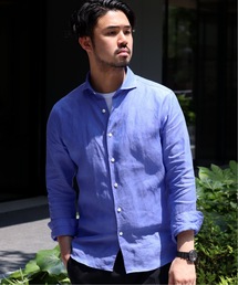 EDIFICE | ウォッシュド リネン カッタウェイカラー シャツ(シャツ/ブラウス)