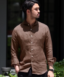 EDIFICE | ウォッシュド リネン カッタウェイカラー シャツ(シャツ/ブラウス)