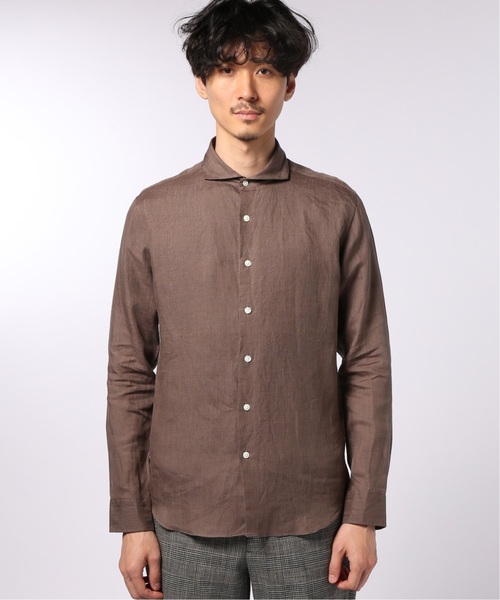 EDIFICE（エディフィス）の「ウォッシュド リネン カッタウェイカラー シャツ（シャツ/ブラウス・メンズ・ホワイト/ネイビー/ブラウン/ブルー系その他・SMALL/MEDIUM/LARGE/X-LARGE）」の7枚目の写真