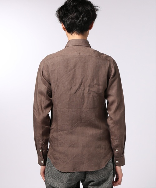 EDIFICE（エディフィス）の「ウォッシュド リネン カッタウェイカラー シャツ（シャツ/ブラウス・メンズ・ホワイト/ネイビー/ブラウン/ブルー系その他・SMALL/MEDIUM/LARGE/X-LARGE）」の9枚目の写真