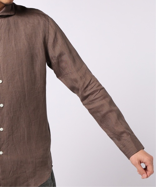 EDIFICE（エディフィス）の「ウォッシュド リネン カッタウェイカラー シャツ（シャツ/ブラウス・メンズ・ホワイト/ネイビー/ブラウン/ブルー系その他・SMALL/MEDIUM/LARGE/X-LARGE）」の12枚目の写真