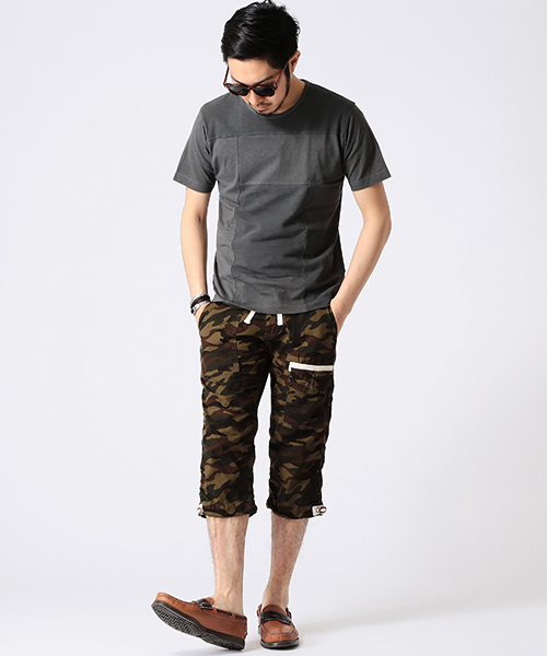 BEAMS（ビームス）の「○BEAMS / ガーメントダイ パッチワーク TEE（Tシャツ/カットソー・メンズ・チャコールグレー/ネイビー・SMALL/LARGE/MEDIUM/X-LARGE）」の10枚目の写真