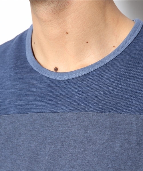 BEAMS（ビームス）の「○BEAMS / ガーメントダイ パッチワーク TEE（Tシャツ/カットソー・メンズ・チャコールグレー/ネイビー・SMALL/LARGE/MEDIUM/X-LARGE）」の6枚目の写真