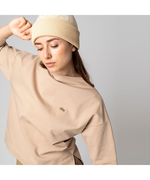 LACOSTE（ラコステ）の「ミラノリブワイドカットソー（スウェット・レディース・マスタード/ネイビー/ヘザーグレー/バーガンディー/ベージュ/グリーン・40/38/36/34）」の3枚目の写真
