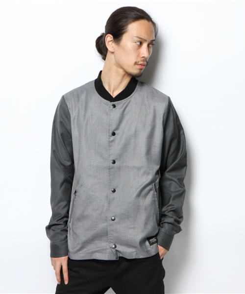 CIAOPANIC（チャオパニック）の「【Ciaopanic】TRスタジャンタイプJKT（ブルゾン・メンズ・ネイビー/グレー・MEDIUM/LARGE）」の2枚目の写真