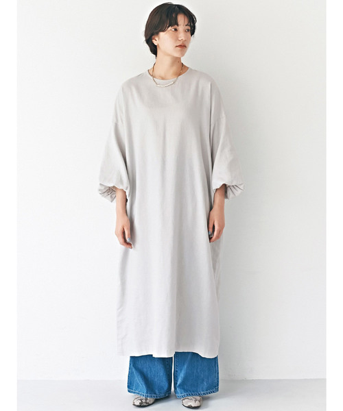 セール 佐藤かなさんプロデュース アヴェクモワ 風船袖のサックドレス グレー ワンピース Avecmoi アヴェクモワ のファッション通販 Zozotown