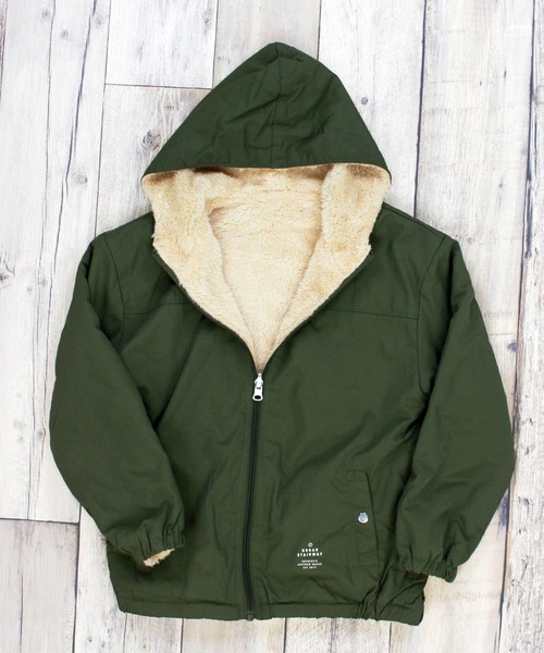 GENERATOR(ジェネレーター)の「ジェネレーター/GENERATOR リバーシブルフードアウター(120〜160cm相当)(ナイロンジャケット)」|カーキ