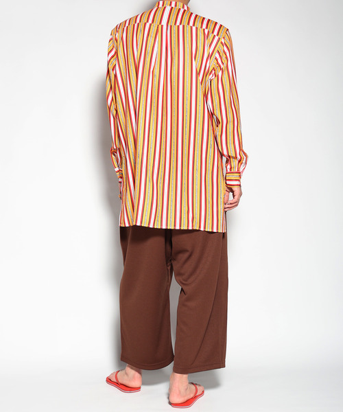 ALDIES(アールディーズ)の「Stand Stripe Shirt / スタンドストライプシャツ(シャツ/ブラウス・メンズ・レッド/オレンジ/グリーン・SMALL/MEDIUM/LARGE)」の10枚目の写真
