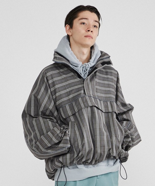 Name.（ネーム）の「【Name.】チェックウィンドブレーカー フーデッドブルゾン/NMJK-20SS-002（ブルゾン・メンズ・ネイビー/グレー・1/2）」の3枚目の写真