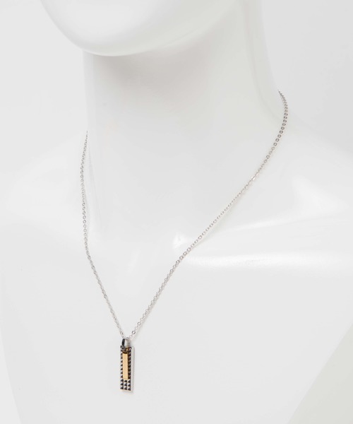 WEGO（ウィゴー）の「WEGO/パターンプレートチェーンネックレス（ネックレス・メンズ・シルバー・FREE）」の4枚目の写真