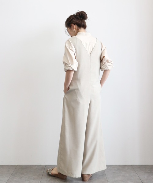 AMERICAN HOLIC(アメリカンホリック)の「スクエアネックサロペット *(サロペット/オーバーオール・レディース・モカ/ネイビー/ドット・MEDIUM/LARGE)」の4枚目の写真