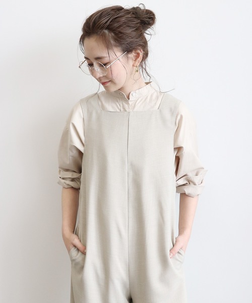 AMERICAN HOLIC(アメリカンホリック)の「スクエアネックサロペット *(サロペット/オーバーオール・レディース・モカ/ネイビー/ドット・MEDIUM/LARGE)」の7枚目の写真