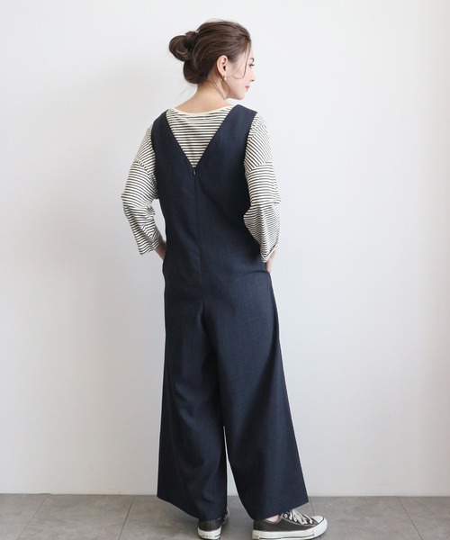 AMERICAN HOLIC(アメリカンホリック)の「スクエアネックサロペット *(サロペット/オーバーオール・レディース・モカ/ネイビー/ドット・MEDIUM/LARGE)」の5枚目の写真