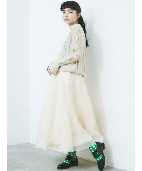 merry jenny（メリージェニー）の「ドッキングチュールスカート（スカート・レディース・アイボリー/インディゴブルー・FREE）」の9枚目の写真