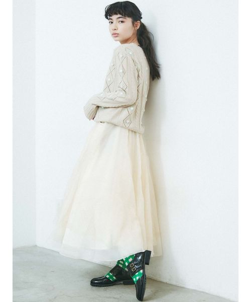 merry jenny（メリージェニー）の「ドッキングチュールスカート（スカート・レディース・アイボリー/インディゴブルー・FREE）」の11枚目の写真