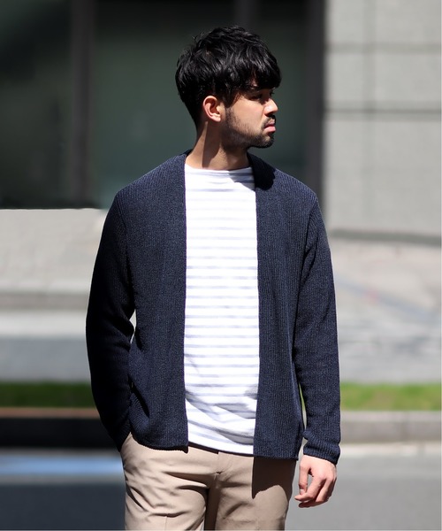 EDIFICE（エディフィス）の「レーヨンペ-パーカタアゼラップカーディガン（カーディガン/ボレロ・メンズ・ホワイト/ベージュ/カーキ/ネイビー/ブルー・SMALL/MEDIUM/LARGE）」の4枚目の写真