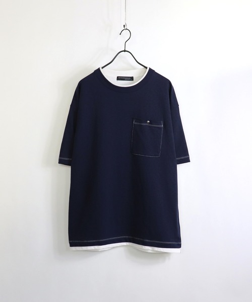Confirm(コンファーム)の「Confirm / コンファーム フェイクポケットビッグシルエットTシャツ(Tシャツ/カットソー・メンズ・ホワイト/ブラウン/ベージュ/ネイビー・L/M)」の4枚目の写真
