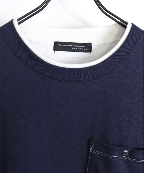 Confirm(コンファーム)の「Confirm / コンファーム フェイクポケットビッグシルエットTシャツ(Tシャツ/カットソー・メンズ・ホワイト/ブラウン/ベージュ/ネイビー・L/M)」の9枚目の写真