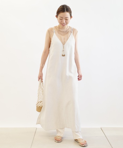 DouDou(ドゥドゥ)の「シアータンク×ワンピースセット(ワンピース・レディース・ブラック/スカイブルー/ベージュ・FREE)」の4枚目の写真