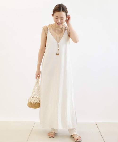 DouDou(ドゥドゥ)の「シアータンク×ワンピースセット(ワンピース・レディース・ブラック/スカイブルー/ベージュ・FREE)」の6枚目の写真