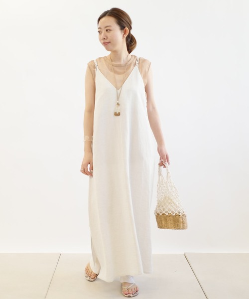 DouDou(ドゥドゥ)の「シアータンク×ワンピースセット(ワンピース・レディース・ブラック/スカイブルー/ベージュ・FREE)」の9枚目の写真