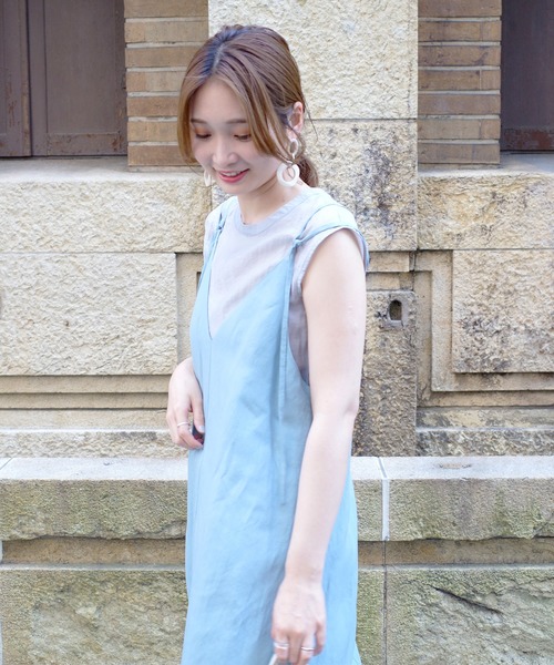 DouDou(ドゥドゥ)の「シアータンク×ワンピースセット(ワンピース・レディース・ブラック/スカイブルー/ベージュ・FREE)」の16枚目の写真