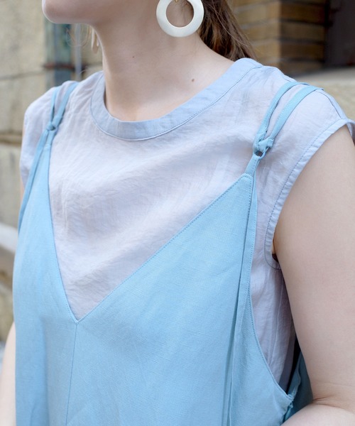 DouDou(ドゥドゥ)の「シアータンク×ワンピースセット(ワンピース・レディース・ブラック/スカイブルー/ベージュ・FREE)」の18枚目の写真