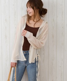 サイドリボンシアーシャツ