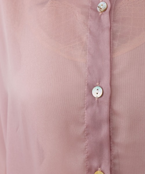 SpRay（スプレイ）の「サイドリボンシアーシャツ（シャツ/ブラウス・レディース・アイボリー/ラベンダー/ピンク/ホワイト/ライトグレー/ブラック/パープル・FREE）」の18枚目の写真