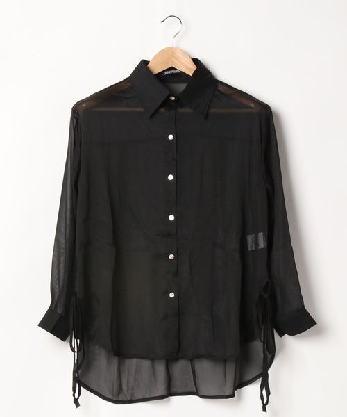 SpRay（スプレイ）の「サイドリボンシアーシャツ（シャツ/ブラウス・レディース・アイボリー/ラベンダー/ピンク/ホワイト/ライトグレー/ブラック/パープル・FREE）」の11枚目の写真