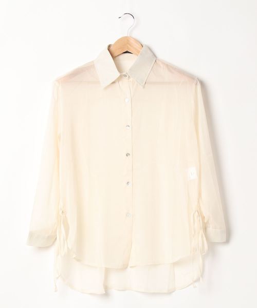 SpRay（スプレイ）の「サイドリボンシアーシャツ（シャツ/ブラウス・レディース・アイボリー/ラベンダー/ピンク/ホワイト/ライトグレー/ブラック/パープル・FREE）」の10枚目の写真