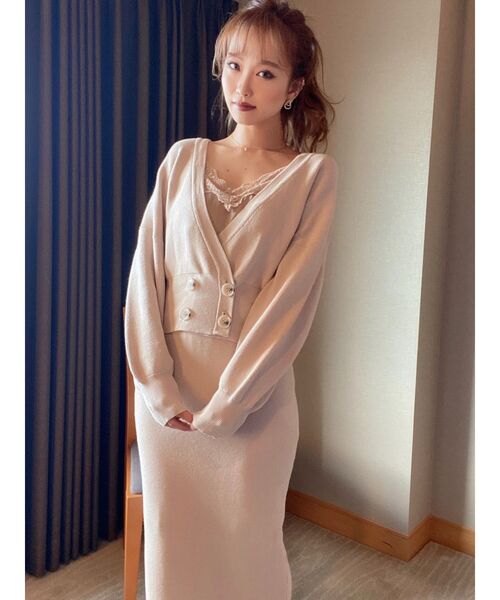 RESEXXY（リゼクシー）の「ボリュームスリーブニットカーディガン【セットアップ着用可能】（カーディガン/ボレロ・レディース・ベージュ/ブラウン/カーキ・FREE）」の7枚目の写真