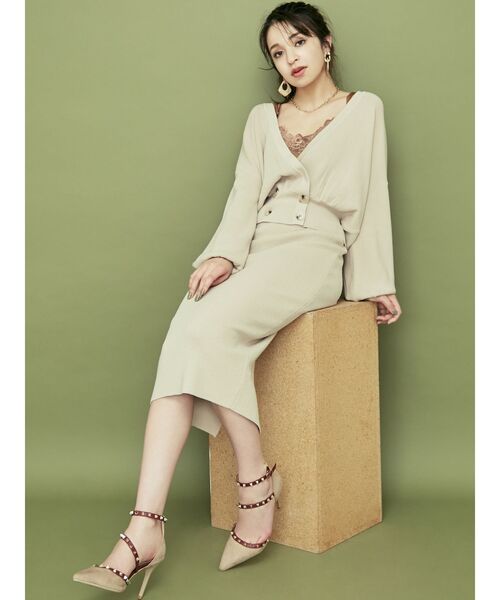 RESEXXY（リゼクシー）の「ボリュームスリーブニットカーディガン【セットアップ着用可能】（カーディガン/ボレロ・レディース・ベージュ/ブラウン/カーキ・FREE）」の8枚目の写真