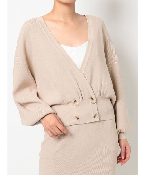 RESEXXY（リゼクシー）の「ボリュームスリーブニットカーディガン【セットアップ着用可能】（カーディガン/ボレロ・レディース・ベージュ/ブラウン/カーキ・FREE）」の5枚目の写真