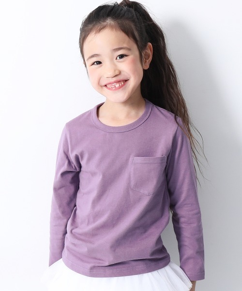 devirock(デビロック)の「クルーネック長袖Tシャツ(Tシャツ/カットソー・キッズ・グリーン系その他/ベージュ/杢グレー/キャメル/ブルー系その他/パープル系その他3/ホワイト/カーキ/ラベンダー/パープル系その他/ネイビー/モカ/スモークピンク/イエロー系その他/パープル/グリーン系その他2/パープル系その他2/ブラック/サックスブルー・130cm/100cm/120cm/140cm/110cm/150cm/160cm/90cm/80cm)」の14枚目の写真