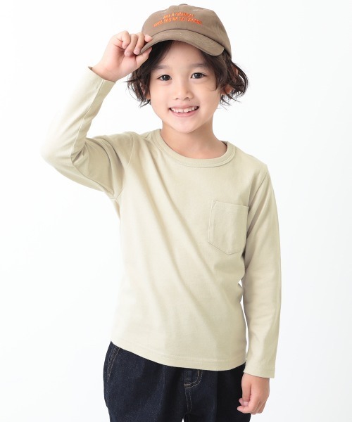 devirock(デビロック)の「クルーネック長袖Tシャツ(Tシャツ/カットソー・キッズ・グリーン系その他/ベージュ/杢グレー/キャメル/ブルー系その他/パープル系その他3/ホワイト/カーキ/ラベンダー/パープル系その他/ネイビー/モカ/スモークピンク/イエロー系その他/パープル/グリーン系その他2/パープル系その他2/ブラック/サックスブルー・130cm/100cm/120cm/140cm/110cm/150cm/160cm/90cm/80cm)」の6枚目の写真