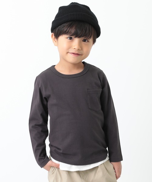 devirock(デビロック)の「クルーネック長袖Tシャツ(Tシャツ/カットソー・キッズ・グリーン系その他/ベージュ/杢グレー/キャメル/ブルー系その他/パープル系その他3/ホワイト/カーキ/ラベンダー/パープル系その他/ネイビー/モカ/スモークピンク/イエロー系その他/パープル/グリーン系その他2/パープル系その他2/ブラック/サックスブルー・130cm/100cm/120cm/140cm/110cm/150cm/160cm/90cm/80cm)」の15枚目の写真