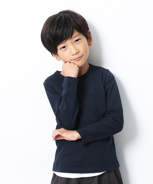 devirock(デビロック)の「クルーネック長袖Tシャツ(Tシャツ/カットソー・キッズ・グリーン系その他/ベージュ/杢グレー/キャメル/ブルー系その他/パープル系その他3/ホワイト/カーキ/ラベンダー/パープル系その他/ネイビー/モカ/スモークピンク/イエロー系その他/パープル/グリーン系その他2/パープル系その他2/ブラック/サックスブルー・130cm/100cm/120cm/140cm/110cm/150cm/160cm/90cm/80cm)」の10枚目の写真