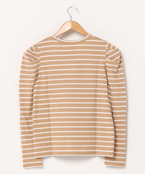 flowriri（フロウリリ）の「flowriri　パフスリーブボーダーカットソー（Tシャツ/カットソー・レディース・ベージュ/ブラック/ナチュラル/パープル・FREE）」の14枚目の写真