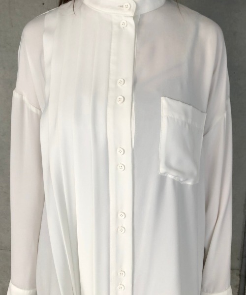 ENVYM（アンビー）の「アシメタックルーズＳＨ（シャツ/ブラウス・レディース・ベージュ/ブラック/ホワイト・FREE）」の9枚目の写真