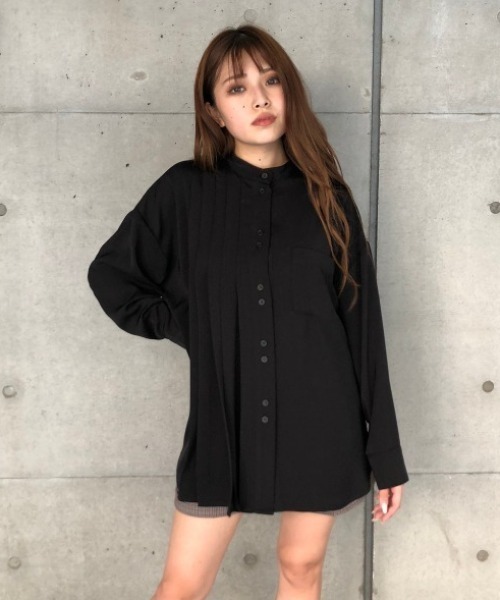 ENVYM（アンビー）の「アシメタックルーズＳＨ（シャツ/ブラウス・レディース・ベージュ/ブラック/ホワイト・FREE）」の10枚目の写真