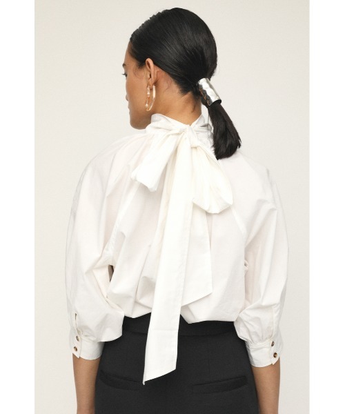 SLY - SLY   STAND GATHER RIBBON トップス SLY（スライ）の「STAND GATHER RIBBON トップス（シャツ