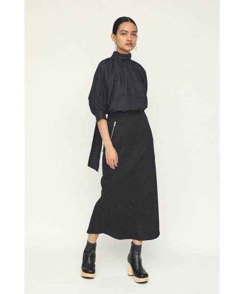 SLY - SLY   STAND GATHER RIBBON トップス スライ SLY STAND GATHER RIBBON TOPS （ホワイト