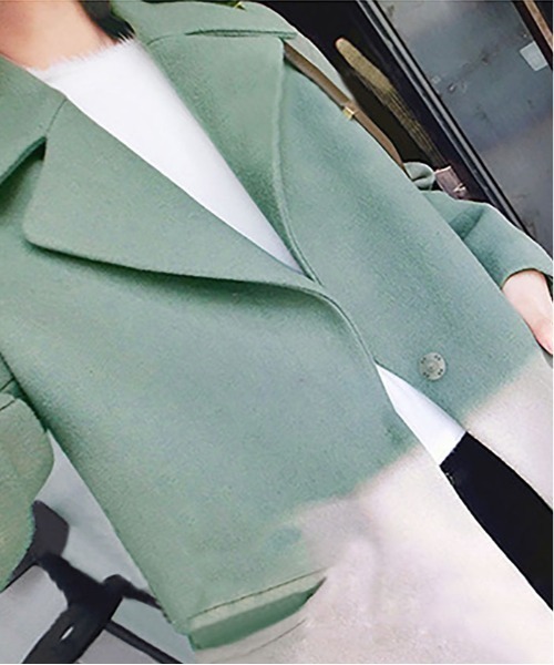 Ritzy（リッツィー）の「ウール調ライトチェスターコート（チェスターコート・レディース・ブラック/グレー/グリーン/キャメル・M/L）」の6枚目の写真