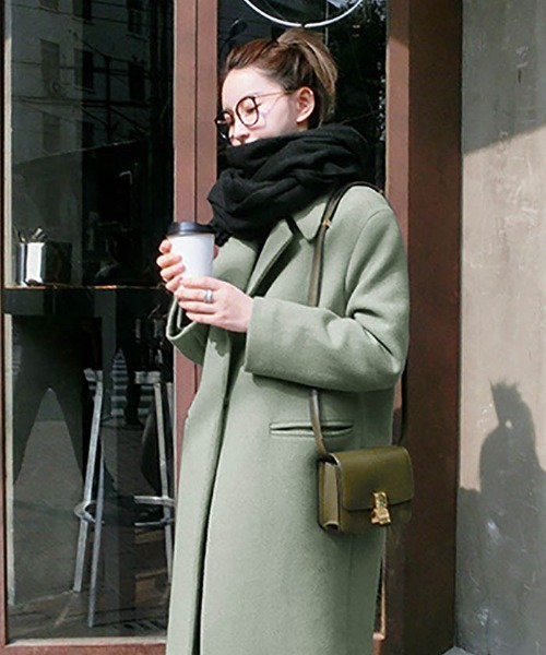 Ritzy（リッツィー）の「ウール調ライトチェスターコート（チェスターコート・レディース・ブラック/グレー/グリーン/キャメル・M/L）」の10枚目の写真