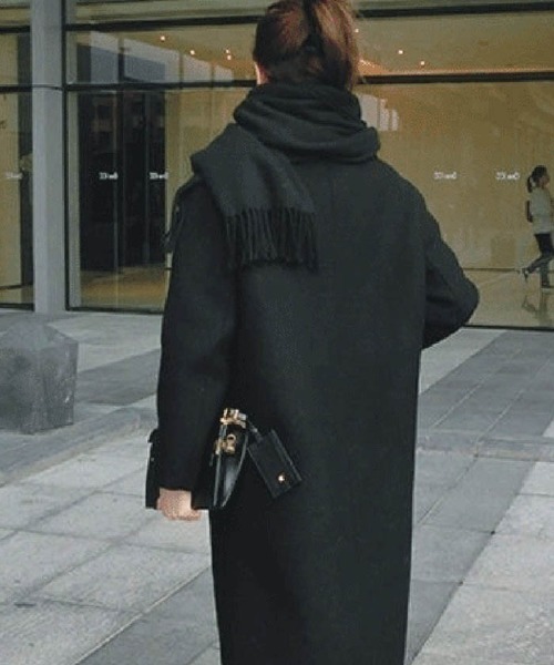 Ritzy（リッツィー）の「ウール調ライトチェスターコート（チェスターコート・レディース・ブラック/グレー/グリーン/キャメル・M/L）」の8枚目の写真