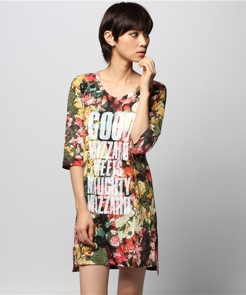 HYSTERIC GLAMOUR(ヒステリックグラマー)の「GOOD WIZZARD pt OP(ワンピース・レディース・ピンク系その他/グリーン系カモフラージュ・FREE)」の1枚目の写真