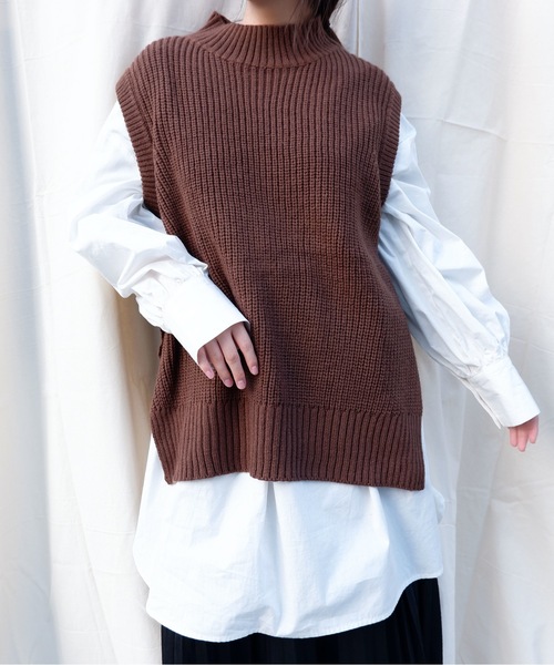 sakishimatokyo（サキシマトーキョー）の「【ZOZO限定】サキシマamp「ウエストベルトツキニットベスト」（ベスト・レディース・ブラック/ベージュ/ブラウン/アイボリー・FREE）」の13枚目の写真