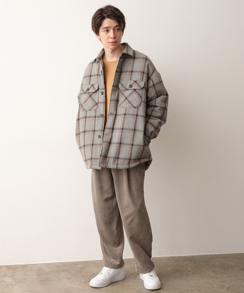 JUNRED(ジュンレッド)の「ウーリーチェックオーバーサイズCPOブルゾン(ブルゾン・メンズ・グレー/ベージュ・M/L)」の8枚目の写真